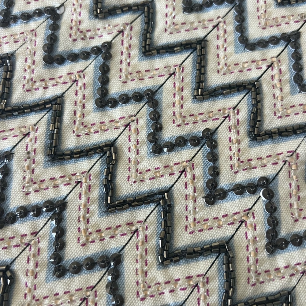 NWT RARE Zara Beaded Aztec Handmade Skirt with Yellow and Purple Accents Size ML - Picture 11 of 12